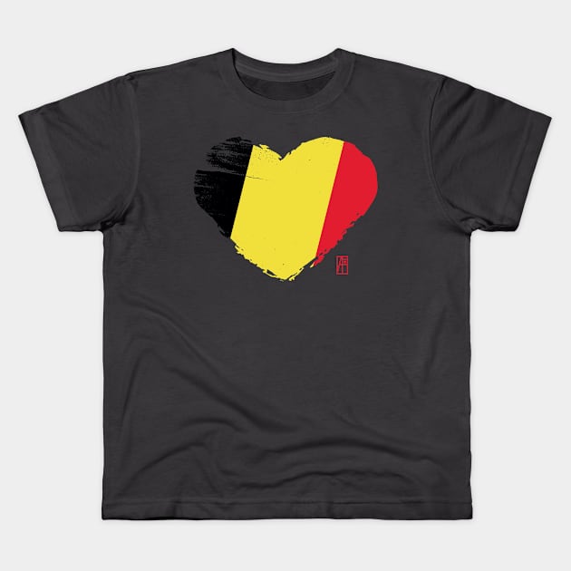 I love my country. I love Belgium. I am a patriot. In my heart, there is always the flag of Belgium. Kids T-Shirt by ArtProjectShop